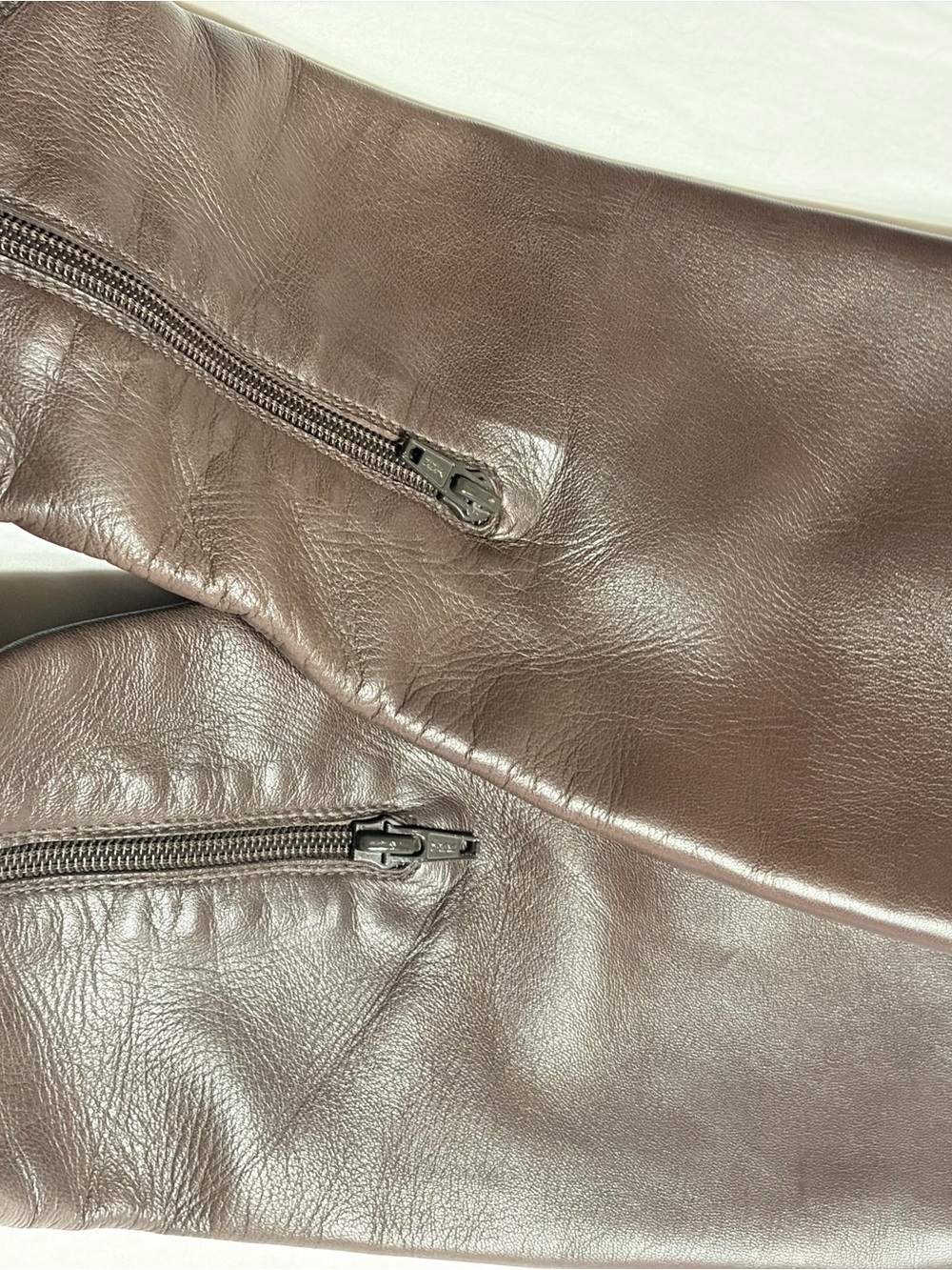 Stuart Weitzman Brown Leather Side Zippered Heeled 2 " Boots - Picture 7 of 15